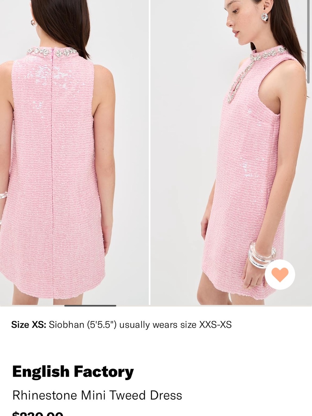 English Factory Rhinestone Mini Twead Dress - Picture 2 of 3